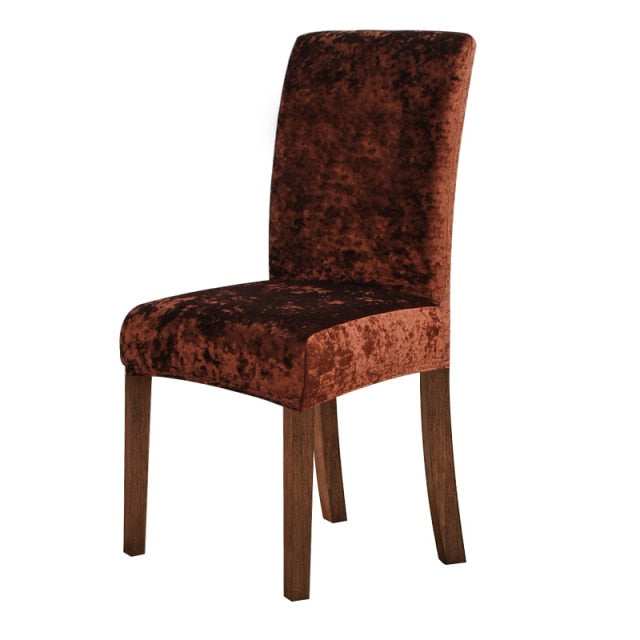 Velvet Dining Chair Cover Elastic Stretch Chair Slipcover