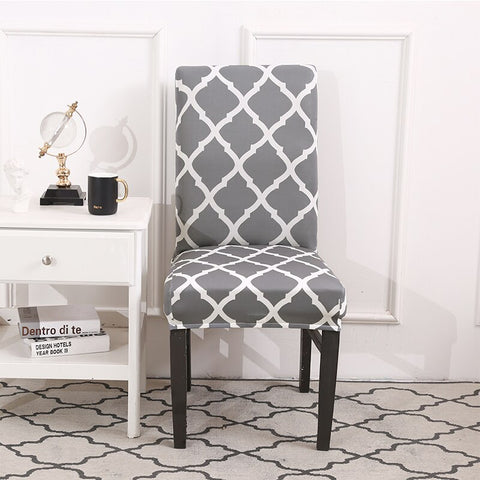 Geometric Style Stretch Spandex Removable Dining Room Chair Covers