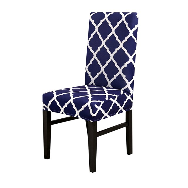 Geometric Style Stretch Spandex Removable Dining Room Chair Covers