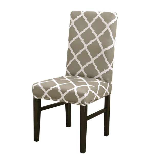 Geometric Style Stretch Spandex Removable Dining Room Chair Covers