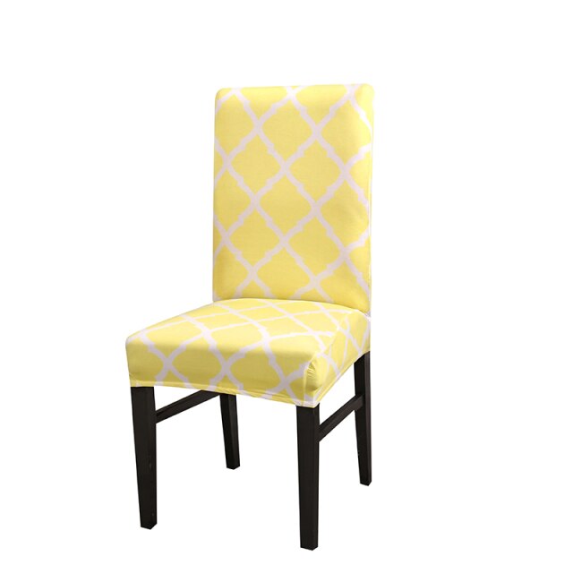 Geometric Style Stretch Spandex Removable Dining Room Chair Covers