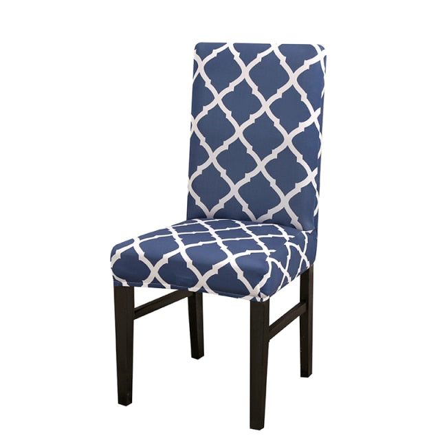 Geometric Style Stretch Spandex Removable Dining Room Chair Covers