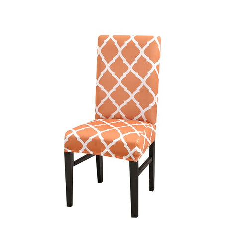 Geometric Style Stretch Spandex Removable Dining Room Chair Covers
