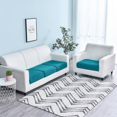 thick sofa seat cover cushion cover solid color soft stretch slipcovers