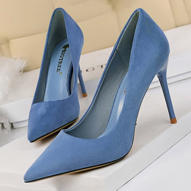 Pumps Suede High Heels Shoes Fashion Office Shoes Stiletto Party Shoes