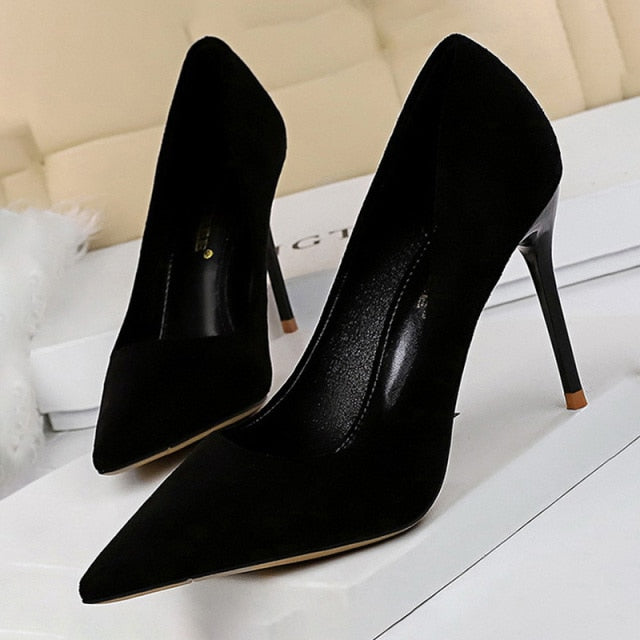 Pumps Suede High Heels Shoes Fashion Office Shoes Stiletto Party Shoes