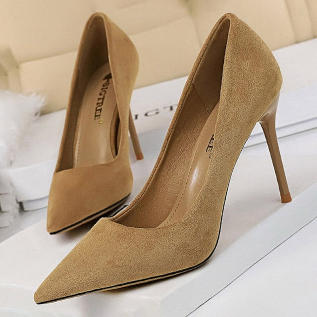 Pumps Suede High Heels Shoes Fashion Office Shoes Stiletto Party Shoes