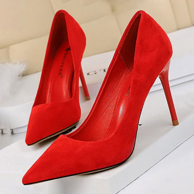 Pumps Suede High Heels Shoes Fashion Office Shoes Stiletto Party Shoes