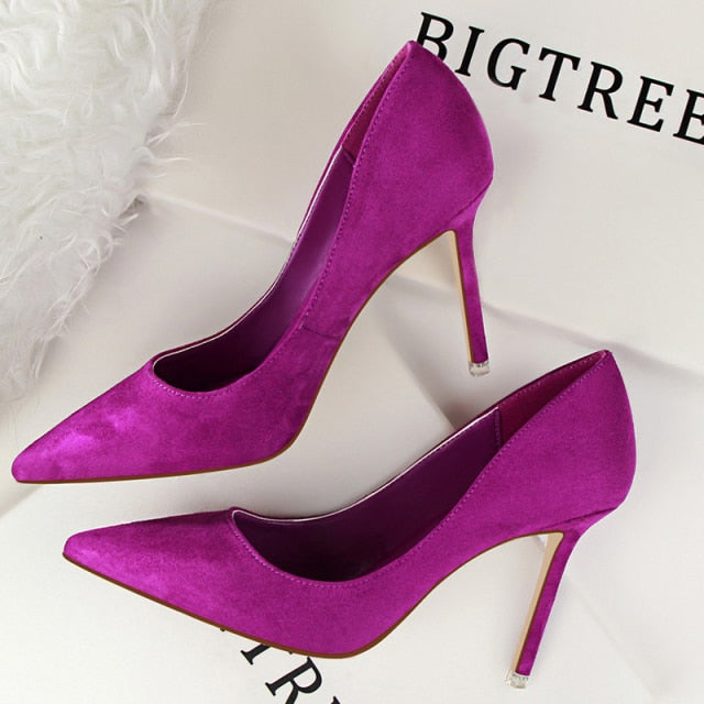 Pumps Suede High Heels Shoes Fashion Office Shoes Stiletto Party Shoes