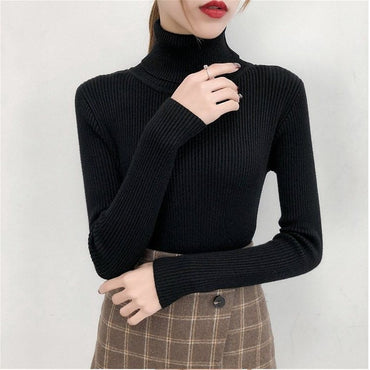 Knitted Jumper Tops turtleneck Pullovers Casual Sweaters