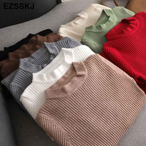 basic short A line thick sweater dress elegant knit