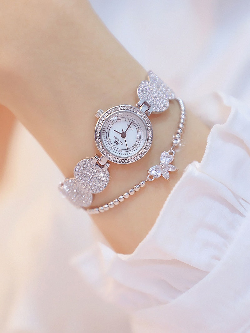 Women Watches Quartz Ladies Fashion Wrist Watches Diamond Stainless Steel