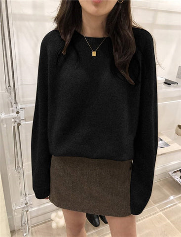 Women's Sweaters Pullovers Minimalist Oversize Pink Solid Lady Jumpers
