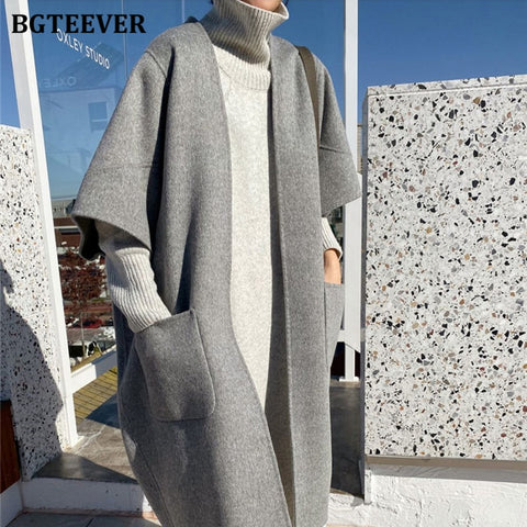 Turtleneck Full Sleeve Oversized Knit Dress  Vestidos Casual