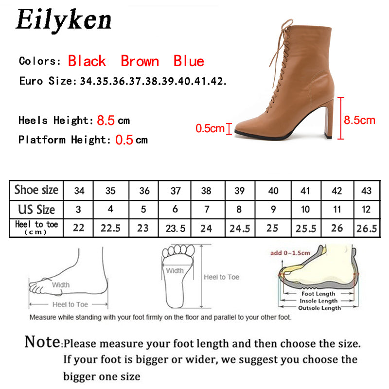 Square Head Ankle Boots Fashion Cross Strap Square High Heels Zipper Office Lady Boots