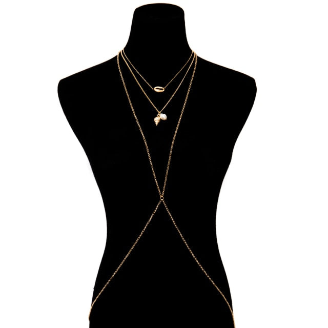 Simple Style Chain Necklace Belly Body Chain Fashion Body Chain Jewelry