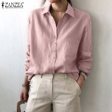 Casual Loose OL Shirts Spring Autumn Long Sleeve Business Blouse