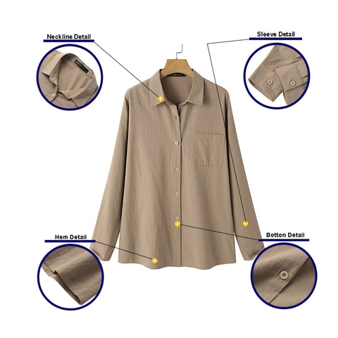 Casual Loose OL Shirts Spring Autumn Long Sleeve Business Blouse