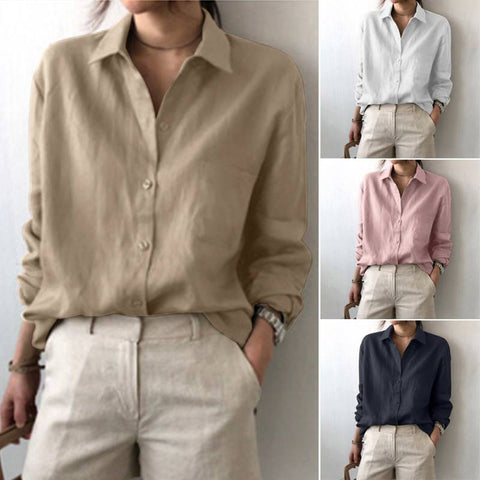 Casual Loose OL Shirts Spring Autumn Long Sleeve Business Blouse
