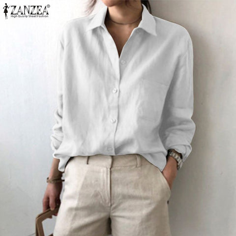 Casual Loose OL Shirts Spring Autumn Long Sleeve Business Blouse