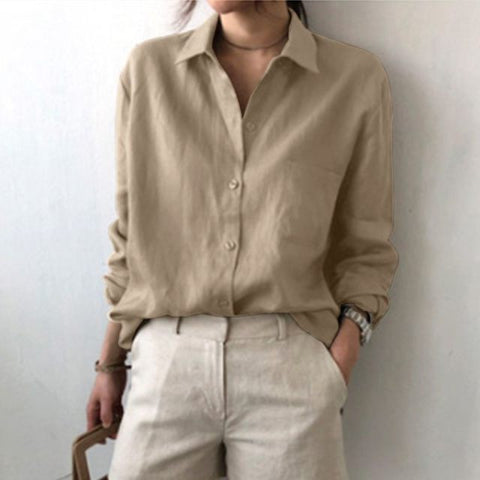 Casual Loose OL Shirts Spring Autumn Long Sleeve Business Blouse