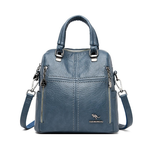Leather Backpack Women Shoulder Bags Multifunction Travel Backpack