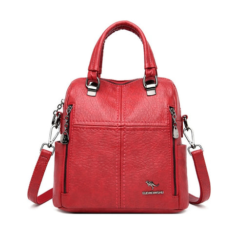 Leather Backpack Women Shoulder Bags Multifunction Travel Backpack