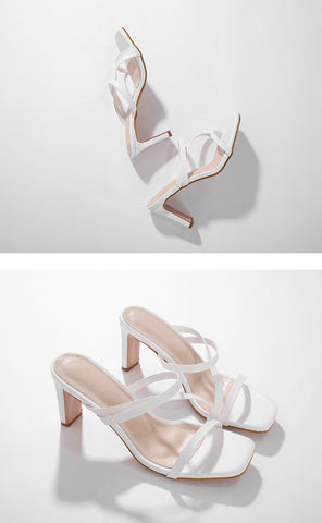 Sandals Ladies High Heels Shoes Slippers Open Toes Fashion