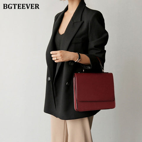 Fashion Notched Collar Blazer Loose Double Breasted Suits Jackets