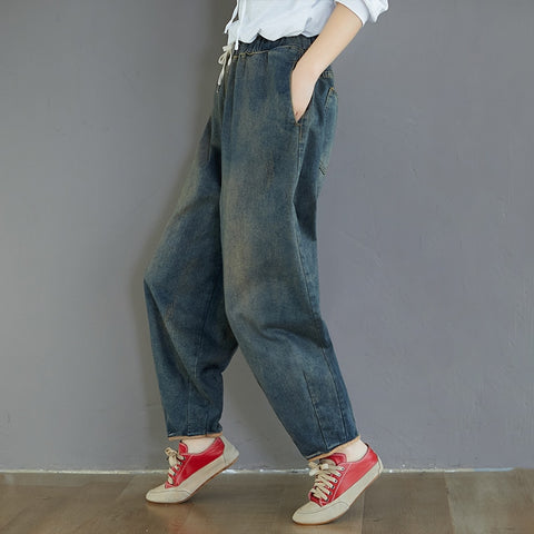 Fashion Spring Summer Korean Elastic Waist Oversize Wide Leg Pant
