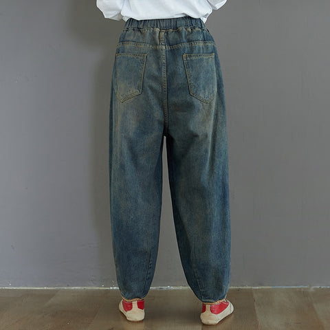 Fashion Spring Summer Korean Elastic Waist Oversize Wide Leg Pant