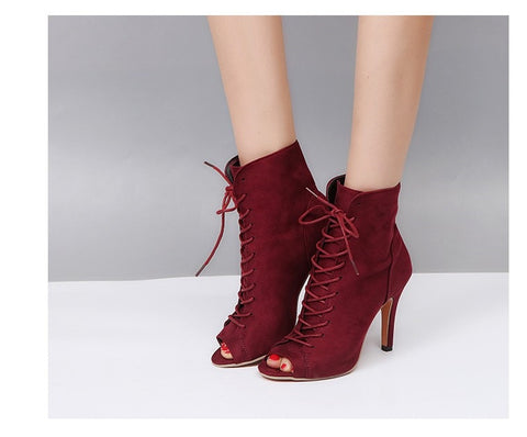 Open Toe High heel women's boots Roman style