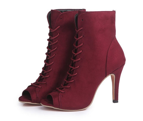 Open Toe High heel women's boots Roman style