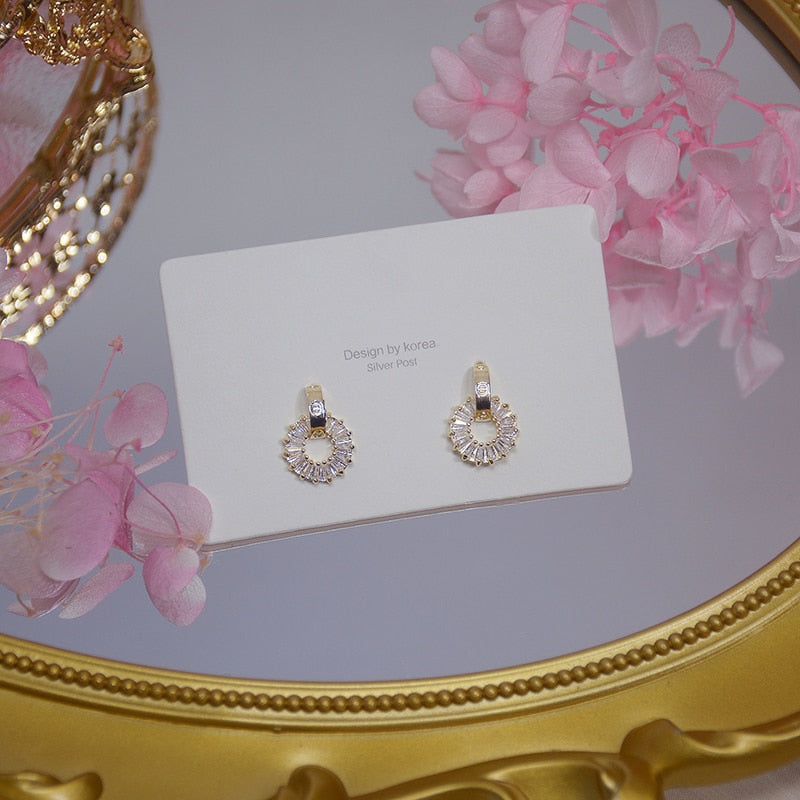 Earring Exquisite Round Zircon Anti-allergy Stud Earring