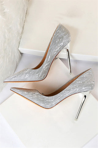 Pumps High Heels Pointed Toe Female Shoes Glitter Woman Shoes