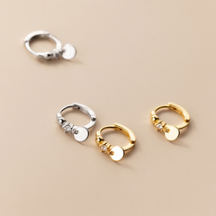 Silver Simple Zircon Hoop Earrings  Bohemian Charm Jewelry Accessories