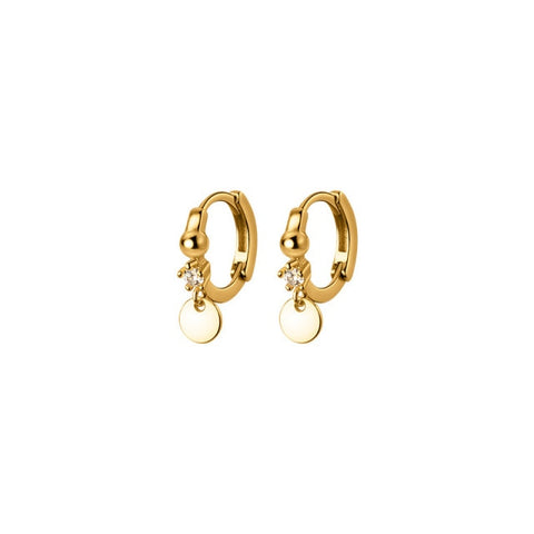Silver Simple Zircon Hoop Earrings  Bohemian Charm Jewelry Accessories