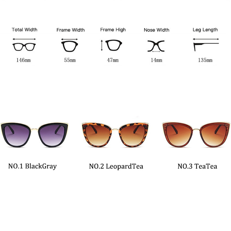 Oversized Sunglasses Women Cateye Retro Glasses