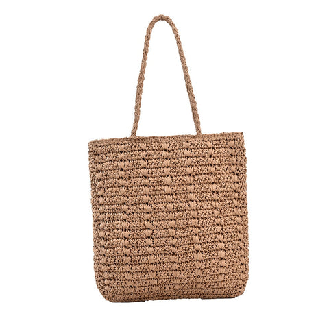 Classic Woven Shoulder Casual Large Capacity Straw Totes