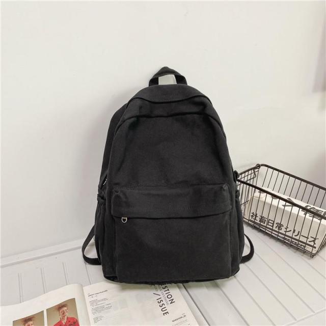 Fashion Women Backpack Canvas Travel Backpacks Solid Color