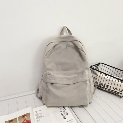Fashion Women Backpack Canvas Travel Backpacks Solid Color