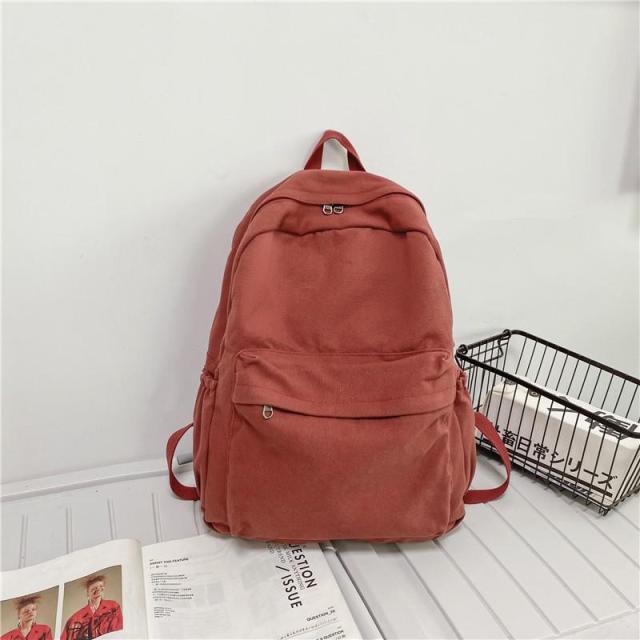 Fashion Women Backpack Canvas Travel Backpacks Solid Color