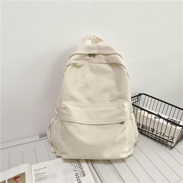 Fashion Women Backpack Canvas Travel Backpacks Solid Color