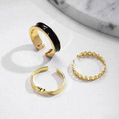 Vintage Gold Love Heart Geometric Midi Joint Ring Set Minimalist Jewelry