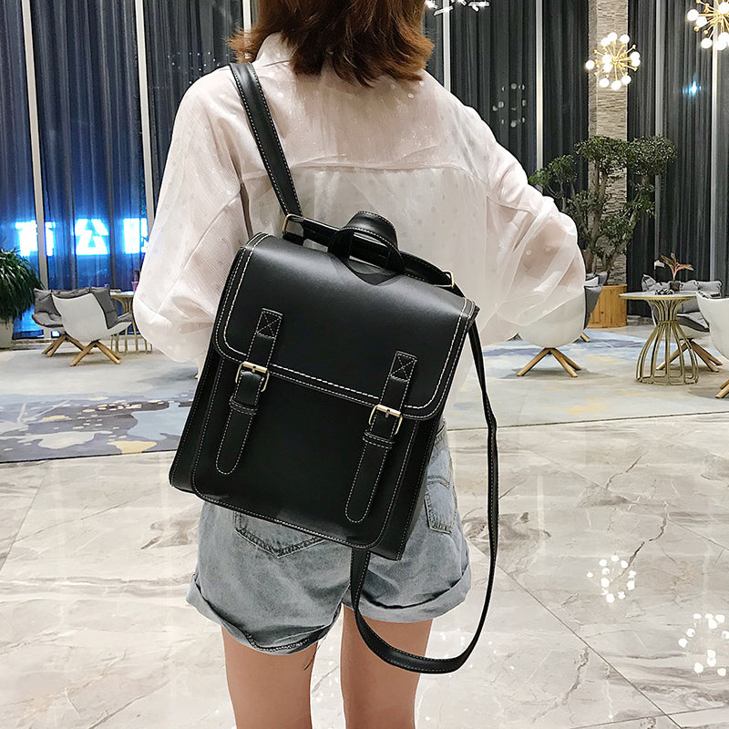 Vintage Backpack Female Pu Leather Bag Backpack Fashion