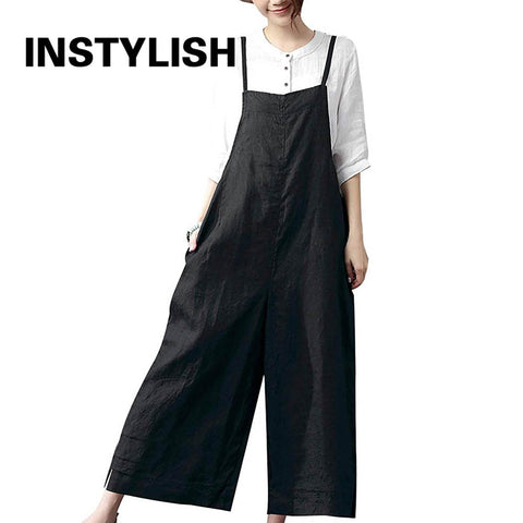 Oversize Bib Trousers Wide Leg pants Overalls Jumpsuit Romper