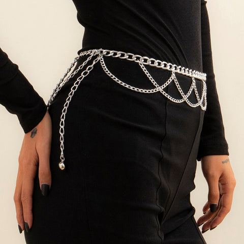 Multilayer Chain Belts for Women Metal Waist Chain Body