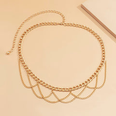 Multilayer Chain Belts for Women Metal Waist Chain Body