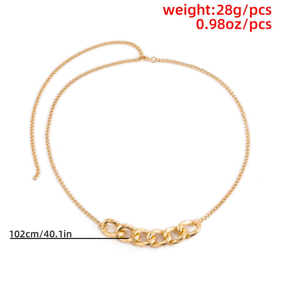 Metal Belts Minimalist Metal Chunky Chain Waist Strap