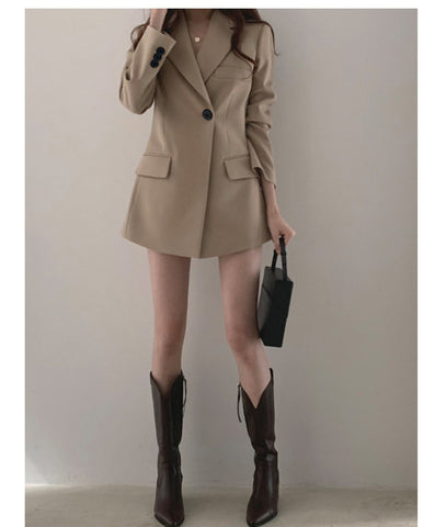 Blazer Jacket Office Lady Casual Slim Suit Blazers Coat Solid Work